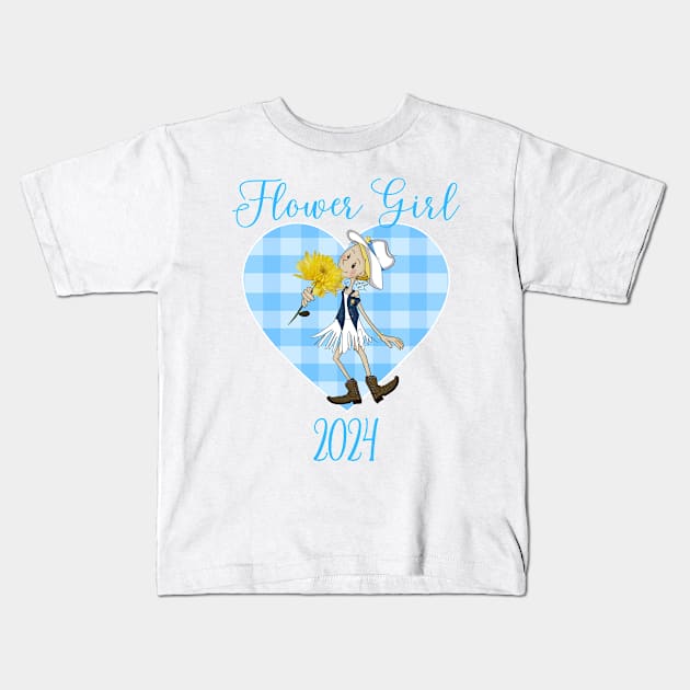 Flower Girl 2024 Kids T-Shirt by AuburnQuailart